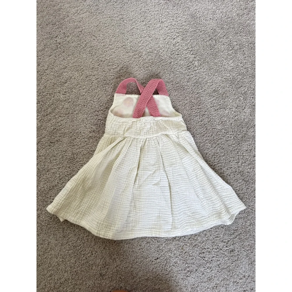 Kensie Girl Toddler Boho Crochet Floral Gauze Dress White Pink Size 2T